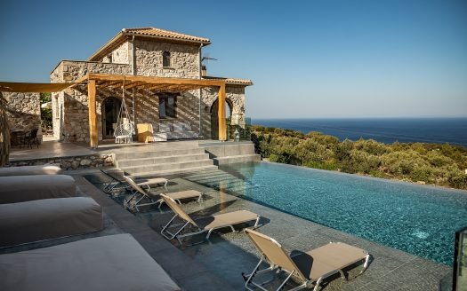 Exceptional stone villa in Northern Zakynthos with sea views and self-contained guesthouse